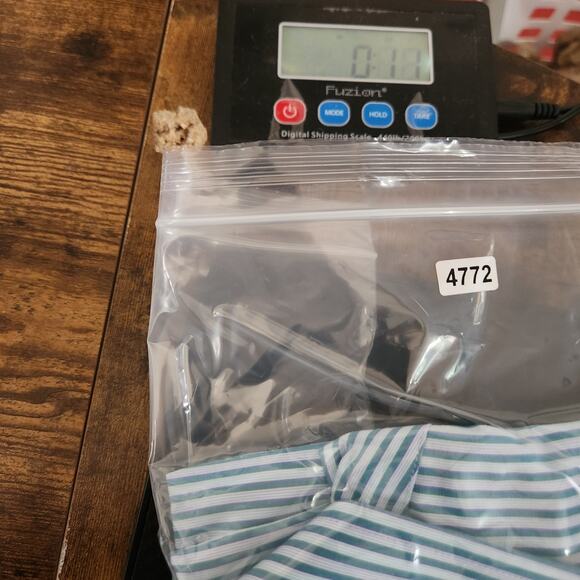 Kirkland Signature Men 18-35 Button Down Shirt Blue White Striped Long Sleeve - Picture 16 of 16